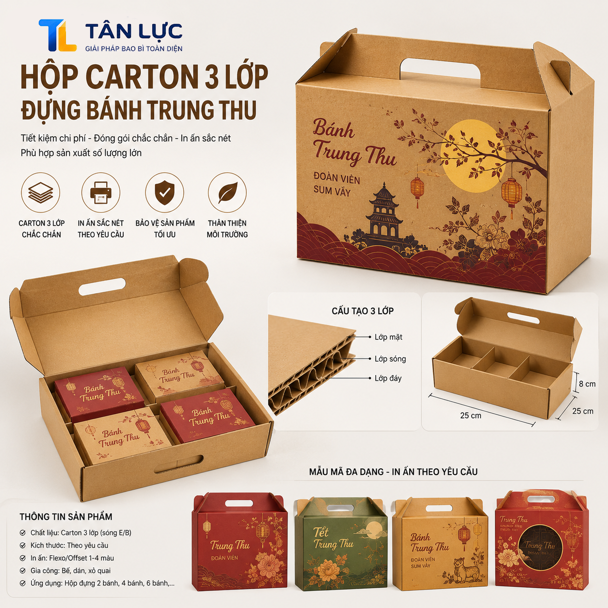 Hộp carton đựng bánh Trung Thu - Giải Pháp Khởi Nghiệp